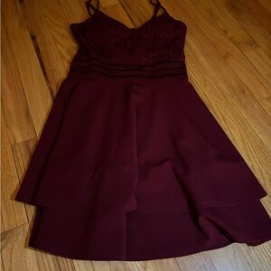 City Triangles Deep Red Dress